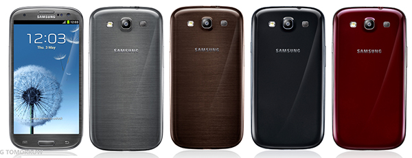 Samsung Galaxy S3 có thêm bốn màu mới: nâu, đen, đỏ, xám